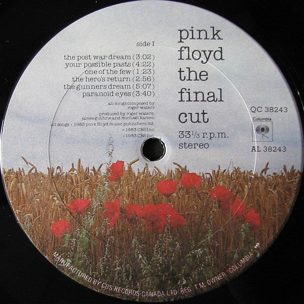 Pink Floyd : The Final Cut (LP, Album, Gat)