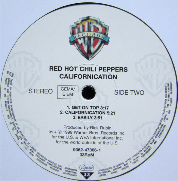 Red Hot Chili Peppers : Californication (2xLP, Album, RP)