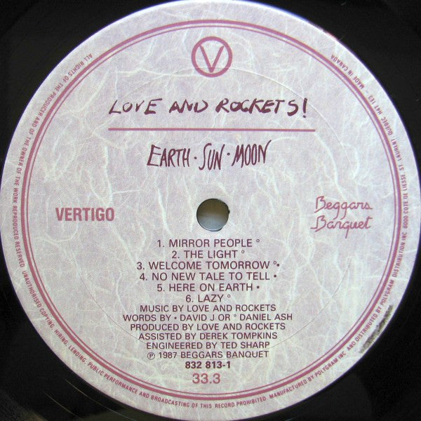 Love And Rockets : Earth • Sun • Moon (LP, Album)