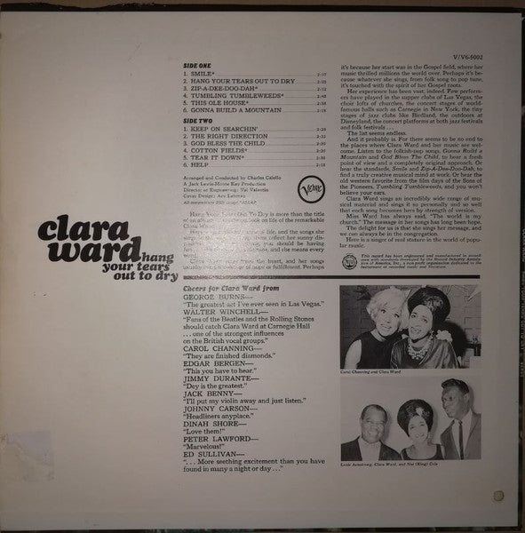 Clara Ward : Hang Your Tears Out To Dry (LP, Album)