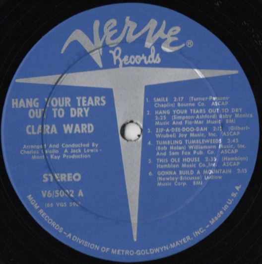 Clara Ward : Hang Your Tears Out To Dry (LP, Album)