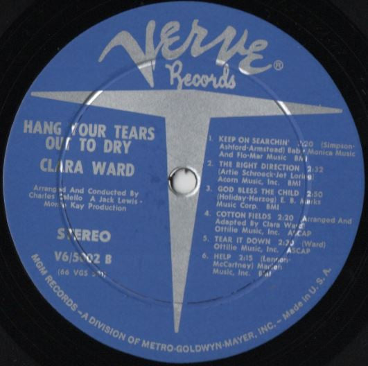 Clara Ward : Hang Your Tears Out To Dry (LP, Album)
