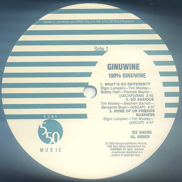 Ginuwine : 100% Ginuwine (2xLP, Album)