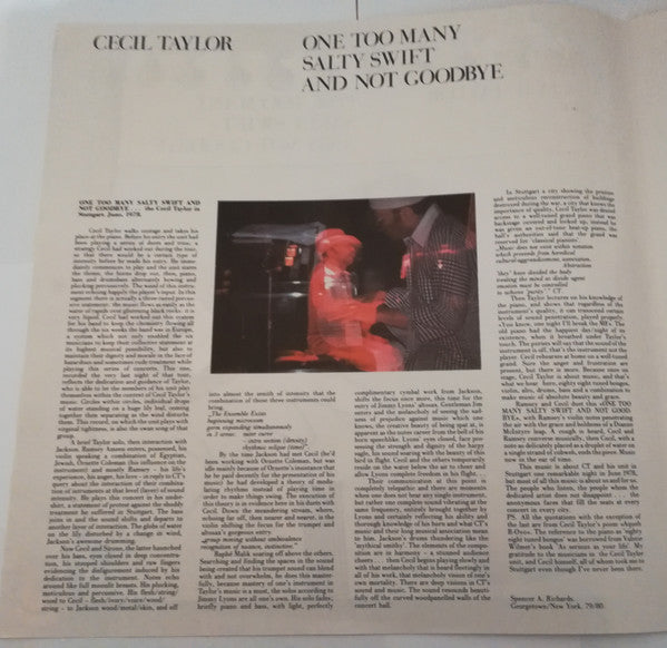Cecil Taylor : One Too Many Salty Swift And Not Goodbye (3xLP, Album + Box)