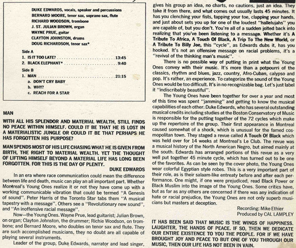 Duke Edwards & The Young Ones (3) : Is It Too Late? (LP, Album)