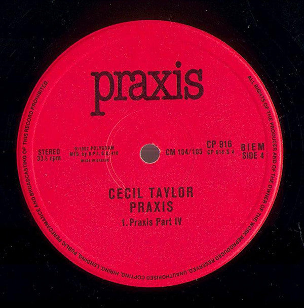 Cecil Taylor : Praxis (2xLP, Album)