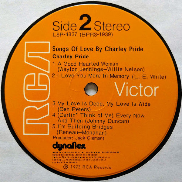 Charley Pride : Songs Of Love By Charley Pride (LP, Album)