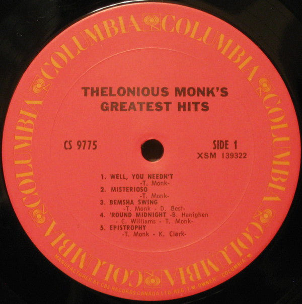 Thelonious Monk : Monk's Greatest Hits (LP, Comp, RE)