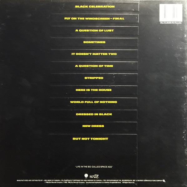 Depeche Mode : Black Celebration (LP, Album, Emb)