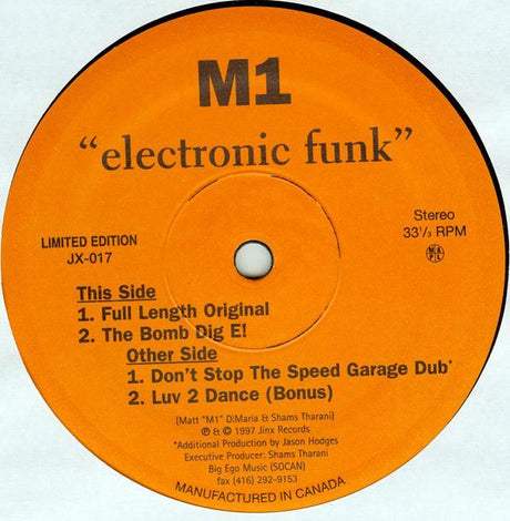 M1 : Electronic Funk (12", Ltd)