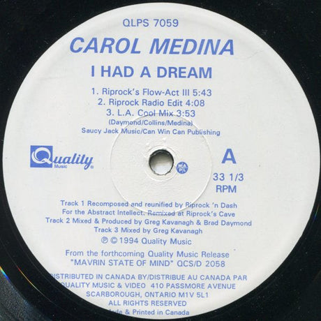 Carol Medina : I Had A Dream (12")