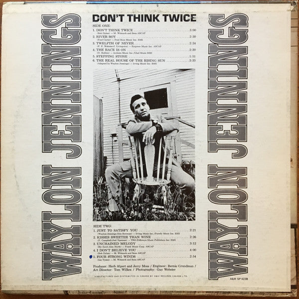 Waylon Jennings : Don't Think Twice (LP, Album)
