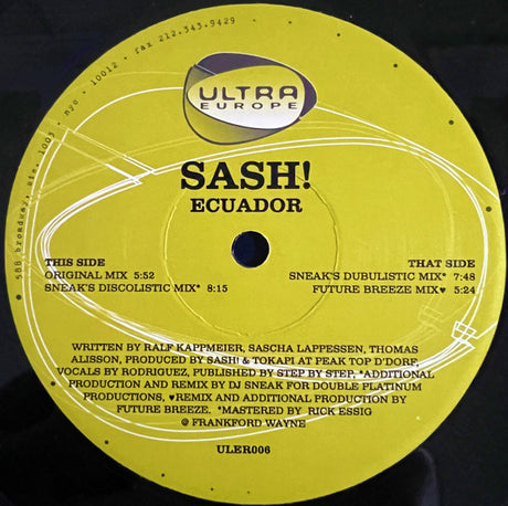 Sash! : Ecuador (12")