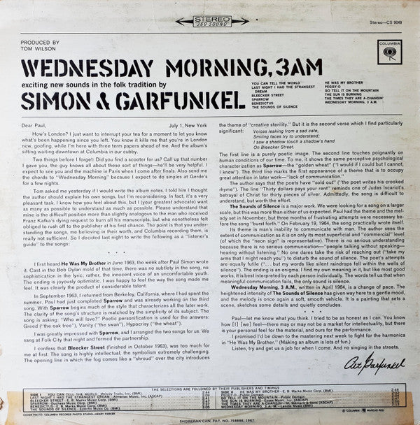 Simon & Garfunkel : Wednesday Morning, 3 A.M. (Exciting New Sounds In The Folk Tradition) (LP, Album, RE)