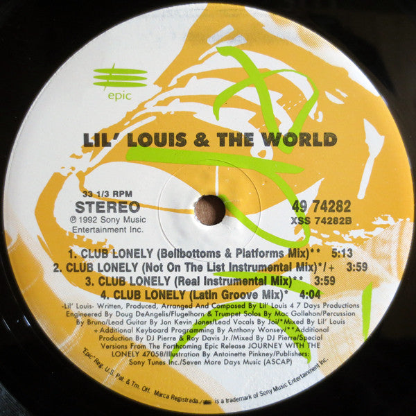Lil' Louis & The World : Club Lonely (12")
