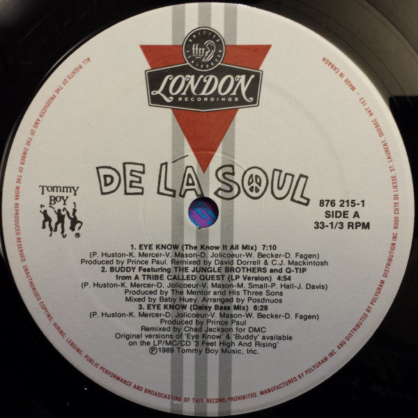 De La Soul : Eye Know / Buddy (12" + 12", S/Sided, Ltd, Promo, Smplr)