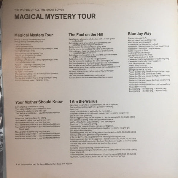 The Beatles : Magical Mystery Tour (LP, Album, RE)
