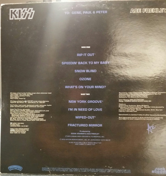 Kiss, Ace Frehley : Ace Frehley (LP, Album)