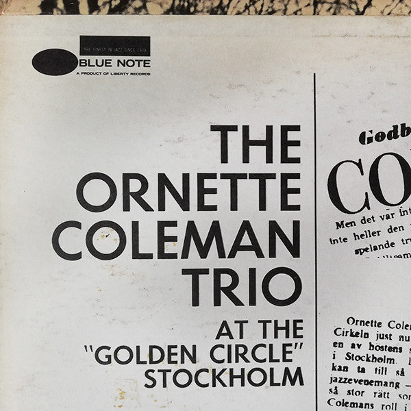 The Ornette Coleman Trio : At The "Golden Circle" Stockholm (Volume One) (LP, Album)