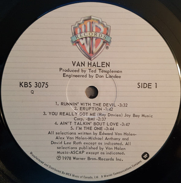 Van Halen : Van Halen (LP, Album, RE, Qua)