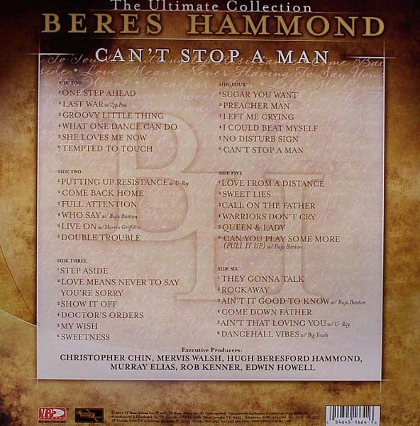 Beres Hammond : Can't Stop A Man: The Ultimate Collection (3xLP, Comp)