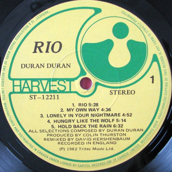 Duran Duran : Rio (LP, Album, RE)