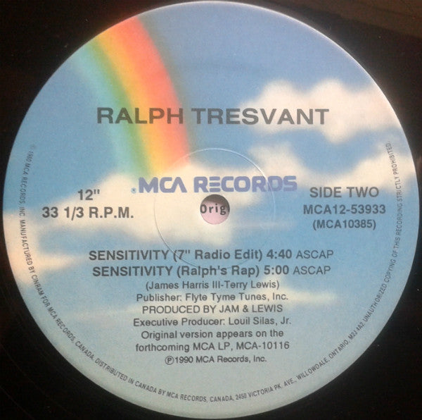 Ralph Tresvant : Sensitivity (12", Single)