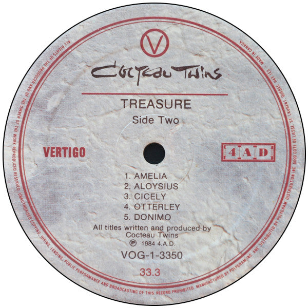 Cocteau Twins : Treasure + Aikea-Guinea (LP, Album + 12", EP)
