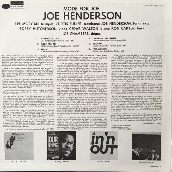 Joe Henderson : Mode For Joe (LP, Album, RE)