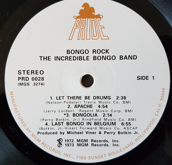 The Incredible Bongo Band : Bongo Rock (LP, Album, RE)
