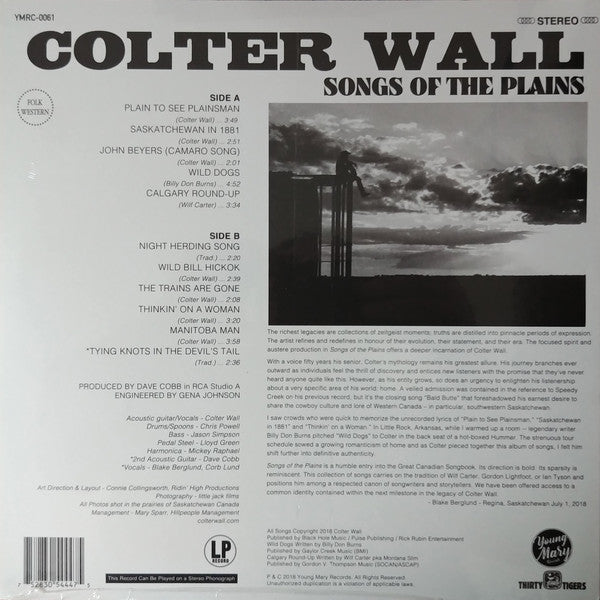 Colter Wall : Songs Of The Plains (LP, Album)