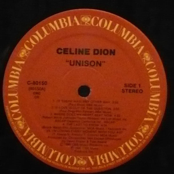 Céline Dion : Unison (LP, Album, Club)