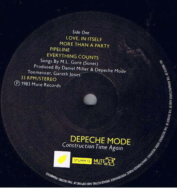 Depeche Mode : Construction Time Again (LP, Album)