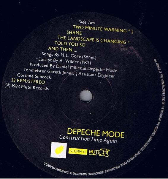 Depeche Mode : Construction Time Again (LP, Album)