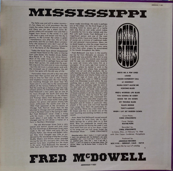 Fred McDowell : Delta Blues (LP, Album)