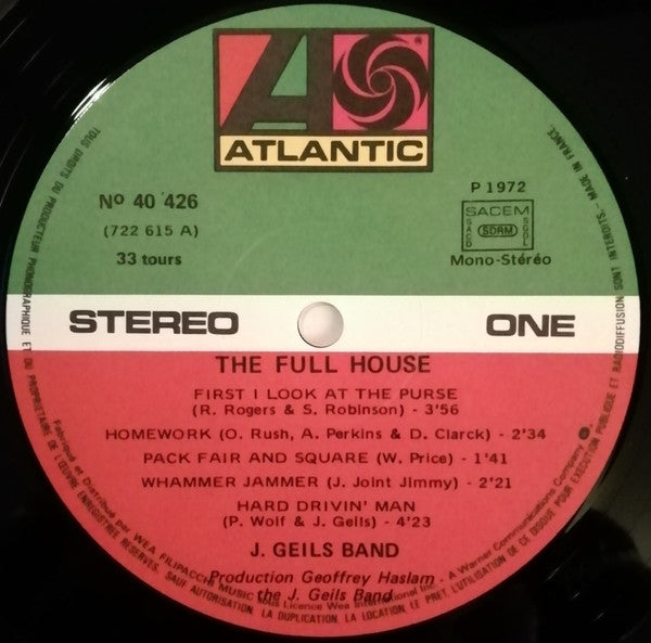 The J. Geils Band : "Live" Full House (LP, Album, RE)