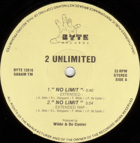 2 Unlimited : No Limit (12", Com)