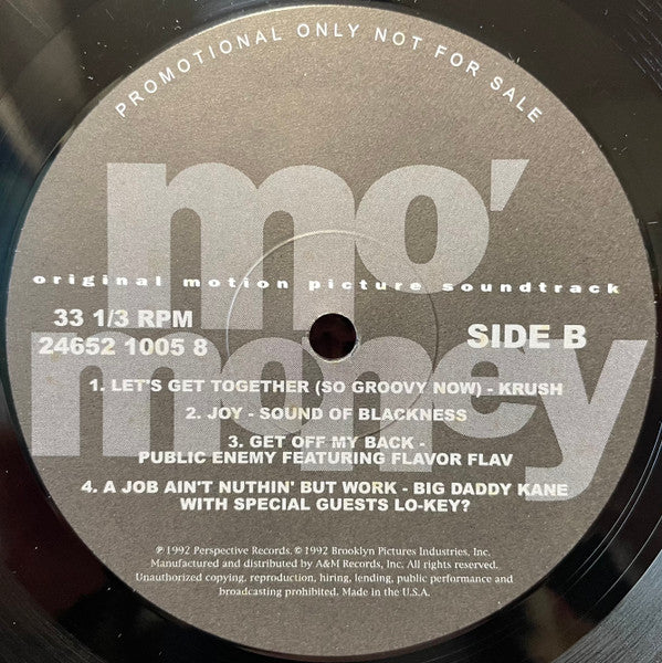 Various : Mo' Money (Original Motion Picture Soundtrack) (LP, Promo)