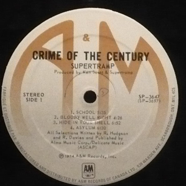 Supertramp : Crime Of The Century (LP, Album, RE)
