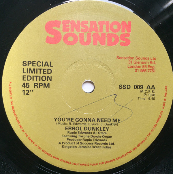 Errol Dunkley : Darling Ooh...Your Love Is Amazing (12", Ltd, S/Edition)