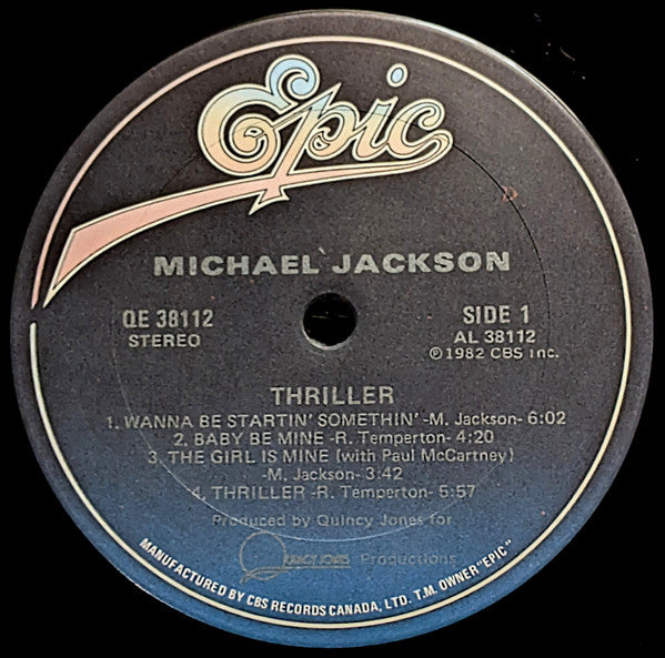 Michael Jackson : Thriller (LP, Album, Gat)