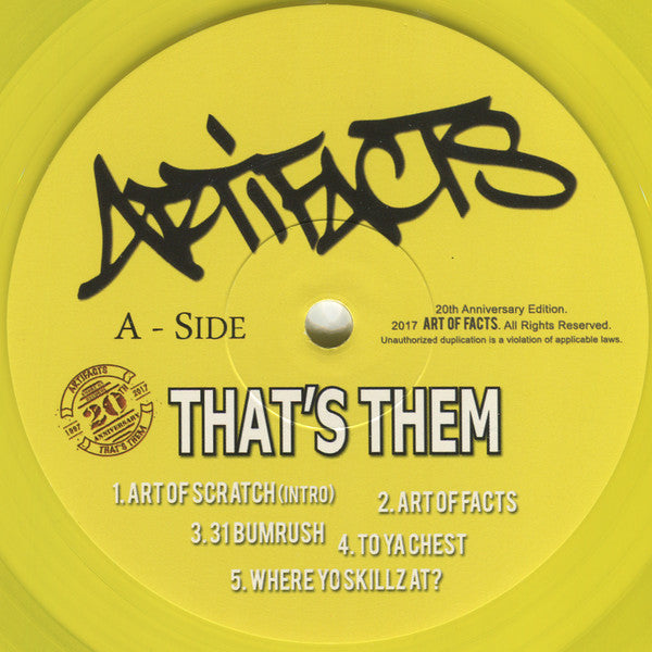 Artifacts : That's Them (20th Anniversary Edition) (2xLP, Album, Ltd, Num, RE, Tra)