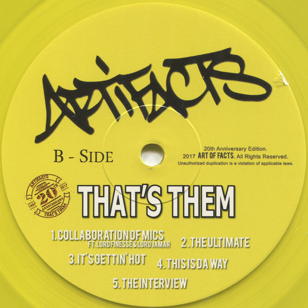 Artifacts : That's Them (20th Anniversary Edition) (2xLP, Album, Ltd, Num, RE, Tra)