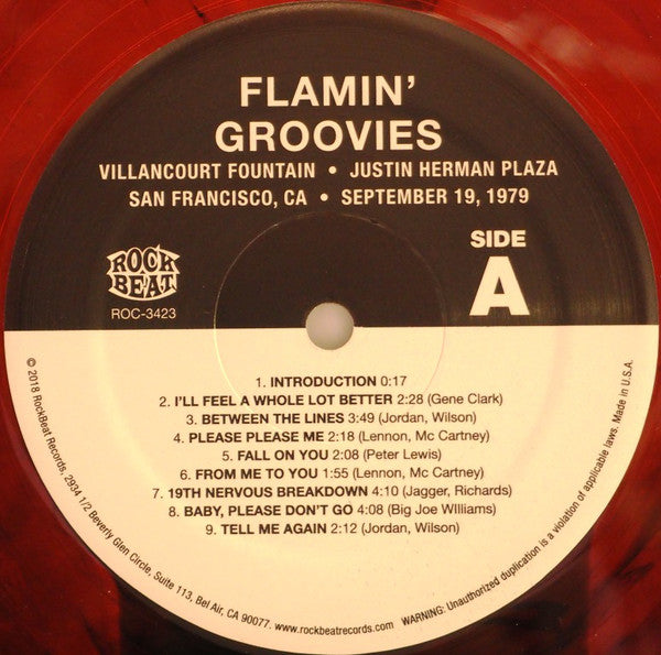 The Flamin' Groovies : Vaillancourt Fountain - Justin Herman Plaza - San Francisco, CA - September 19, 1979 (LP, Album, Ltd, Fir)