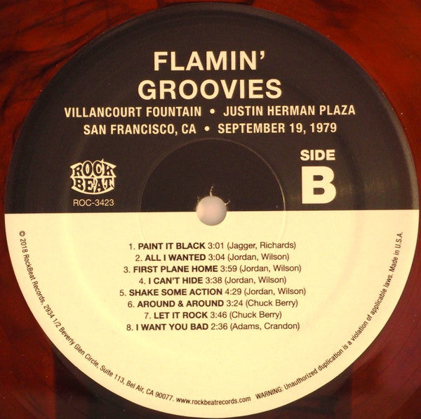 The Flamin' Groovies : Vaillancourt Fountain - Justin Herman Plaza - San Francisco, CA - September 19, 1979 (LP, Album, Ltd, Fir)
