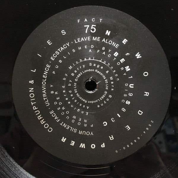 New Order : Power, Corruption & Lies (LP, Album, RP, 180)