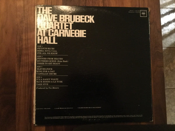 The Dave Brubeck Quartet : At Carnegie Hall (2xLP, Album, Mono)
