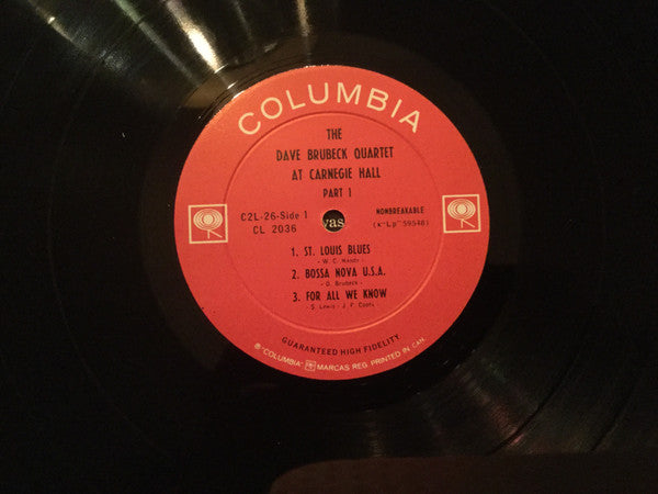 The Dave Brubeck Quartet : At Carnegie Hall (2xLP, Album, Mono)