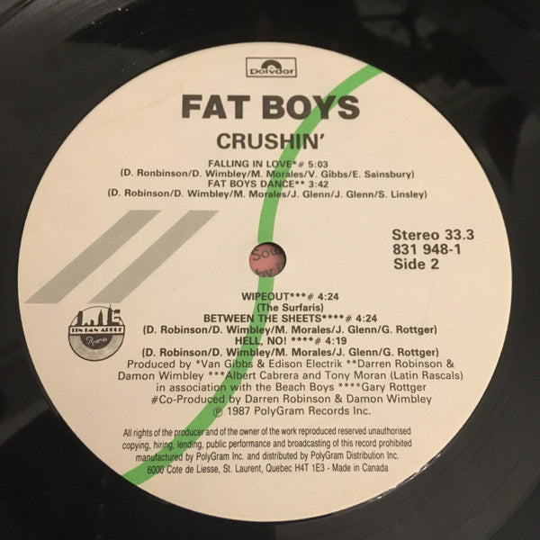 Fat Boys : Crushin' (LP, Album)