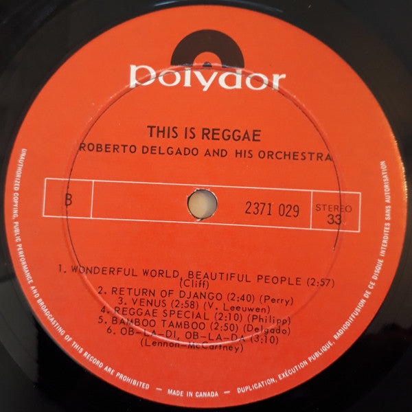 Roberto Delgado & His Orchestra : This Is Reggae (LP, Album)